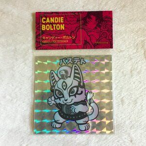 5/$30 Retro White Egyptian Kitty Holo Seal Sticker